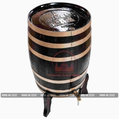 Thùng Gỗ Sồi 100 Lít Giả Cổ Mặt Tháp