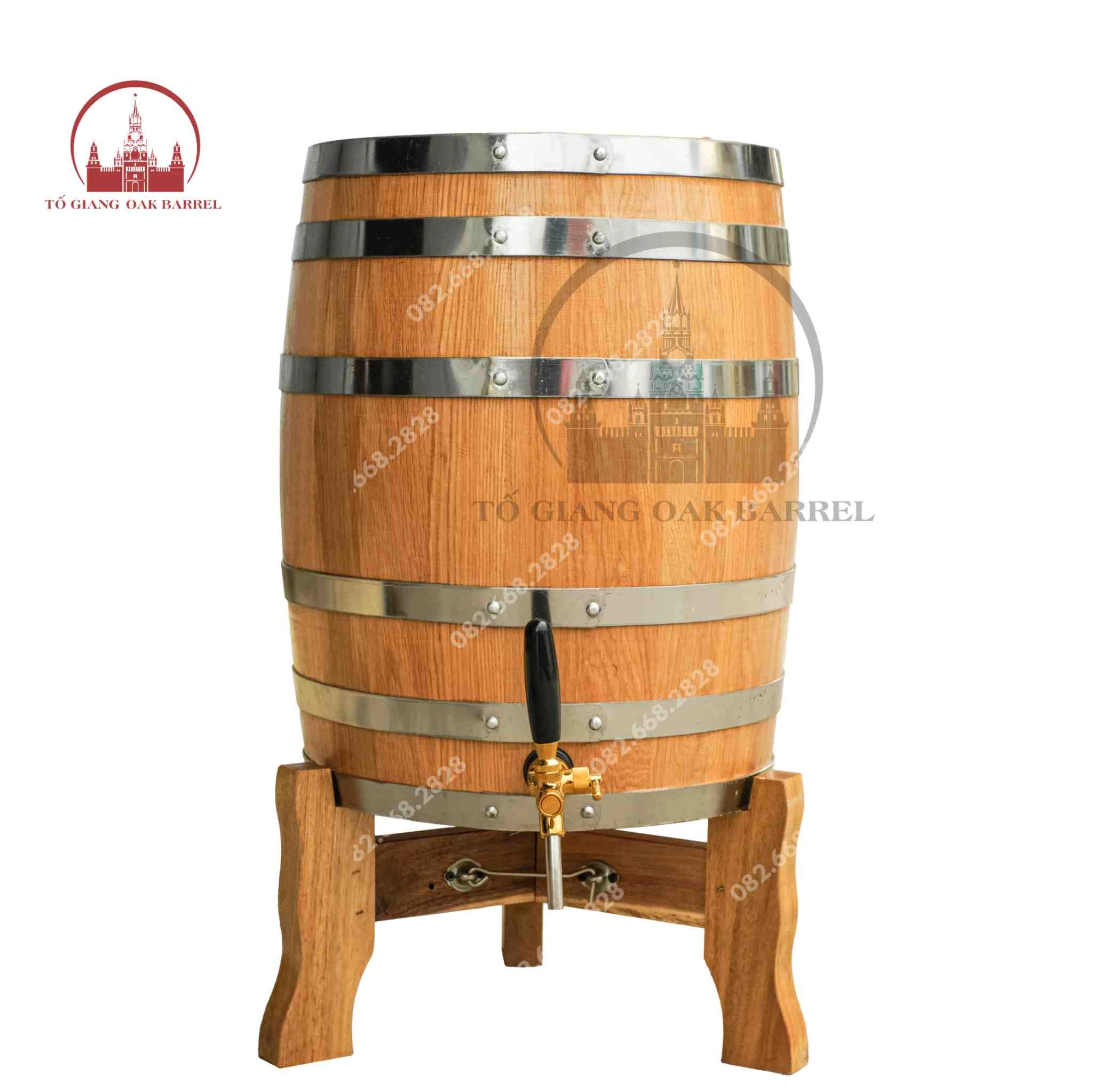 Thùng rượu gỗ sồi 50 lít kiểu đứng