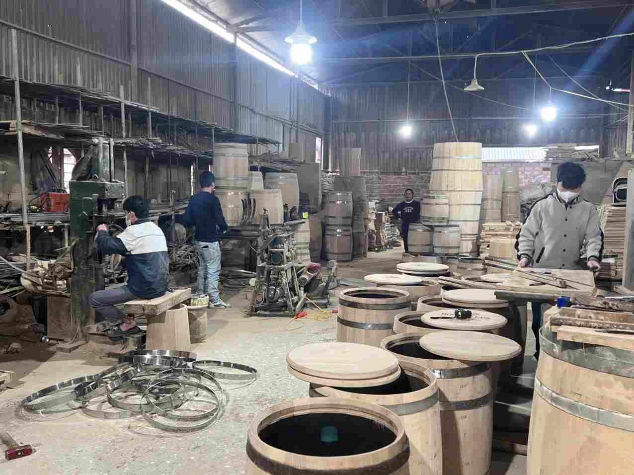 Sản xuất thùng gỗ sồi