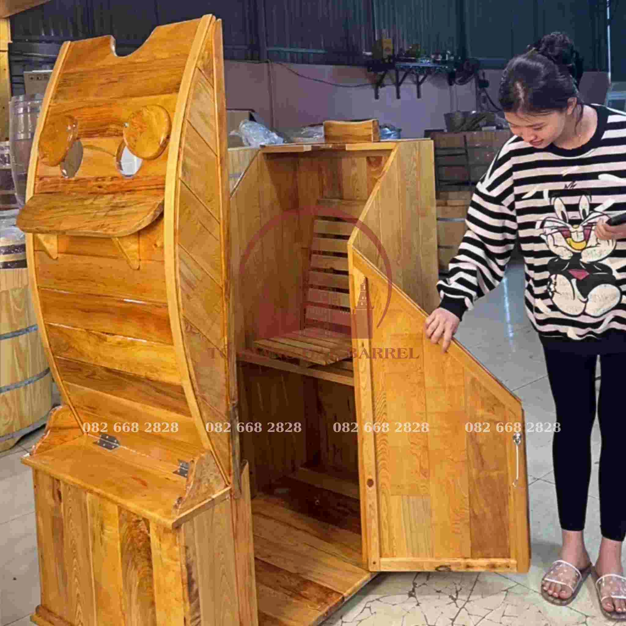thùng gỗ xông hơi gỗ pơ mu