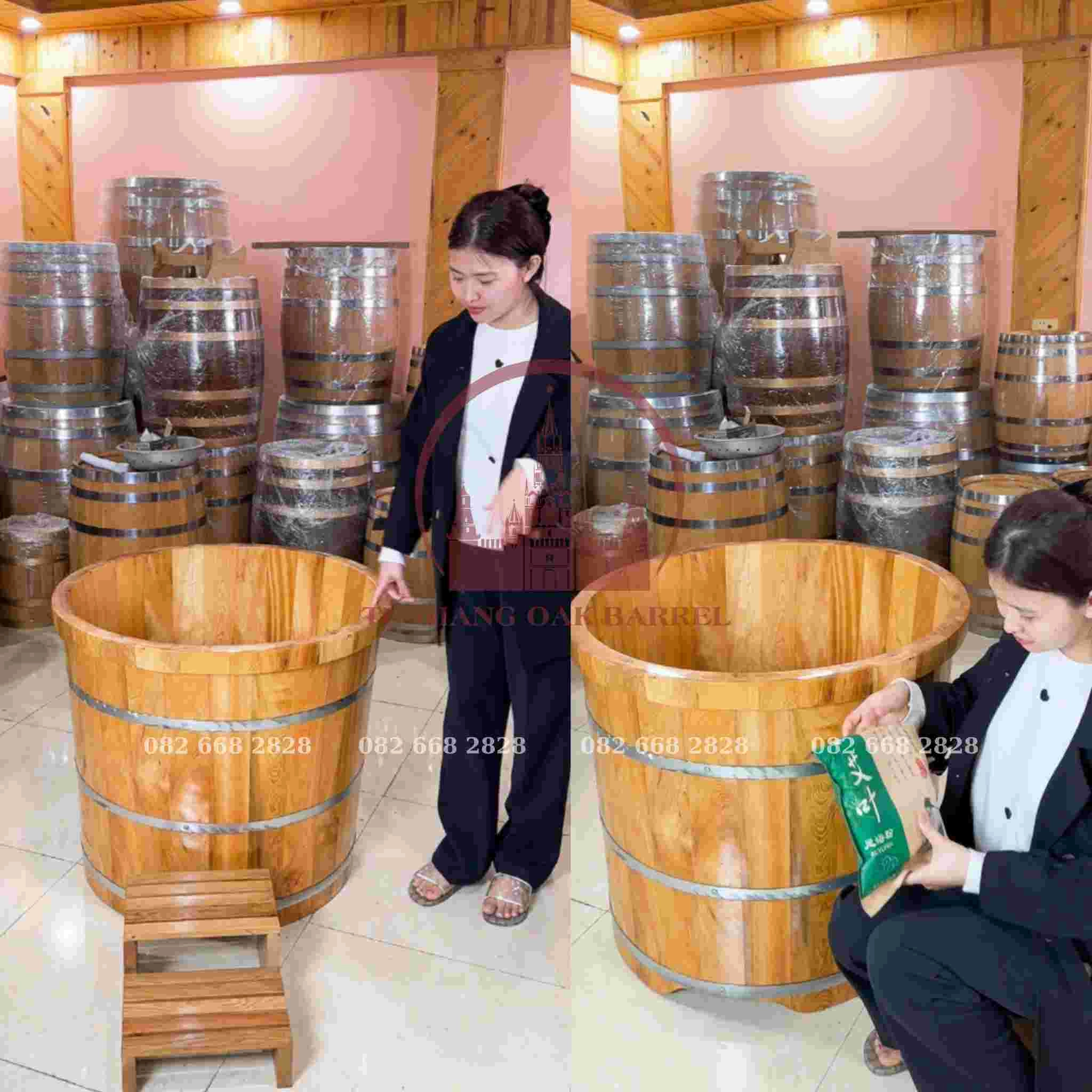 thùng tắm gỗ