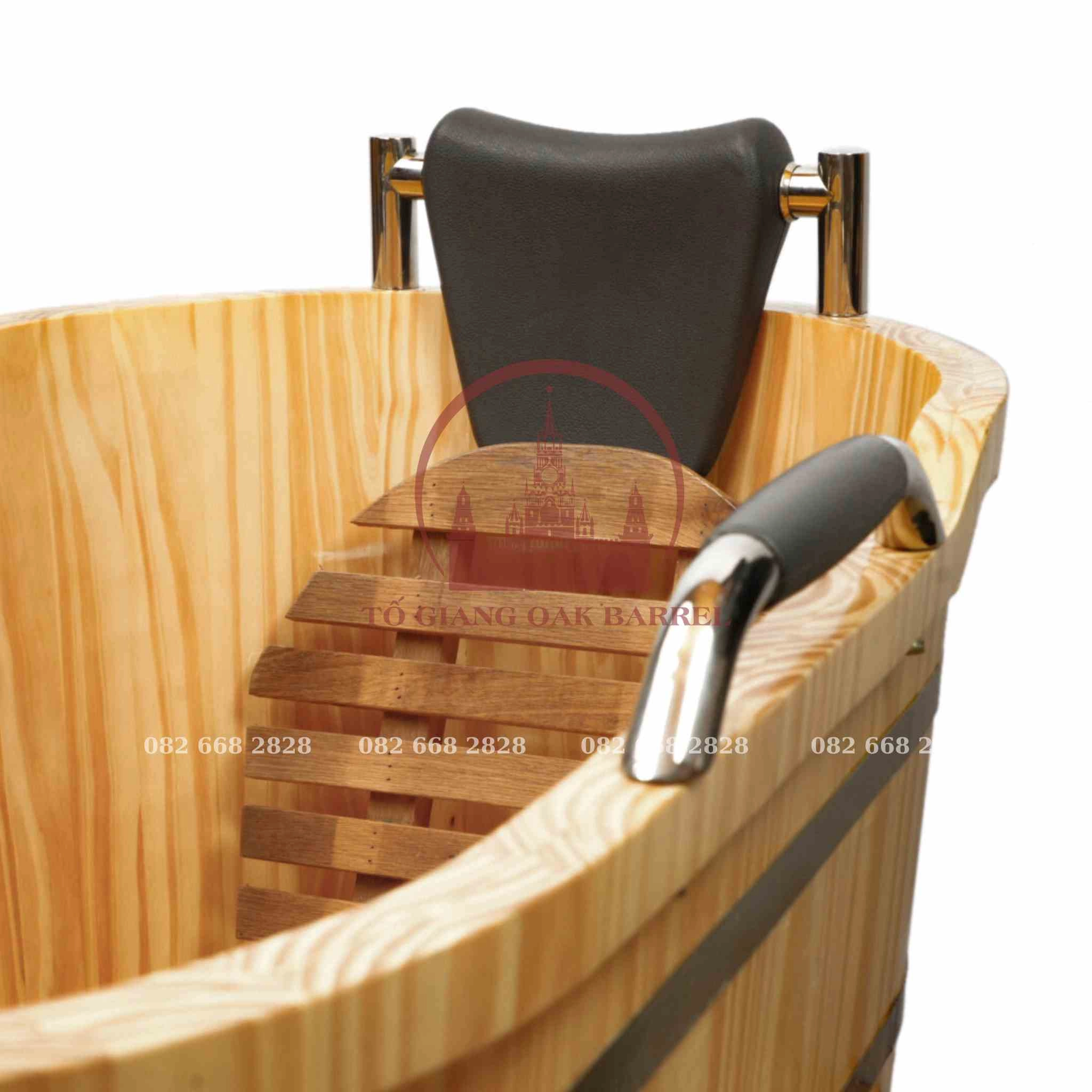 Bồn tắm gỗ thông dùng để ngâm tắm thuốc bắc, thảo dược