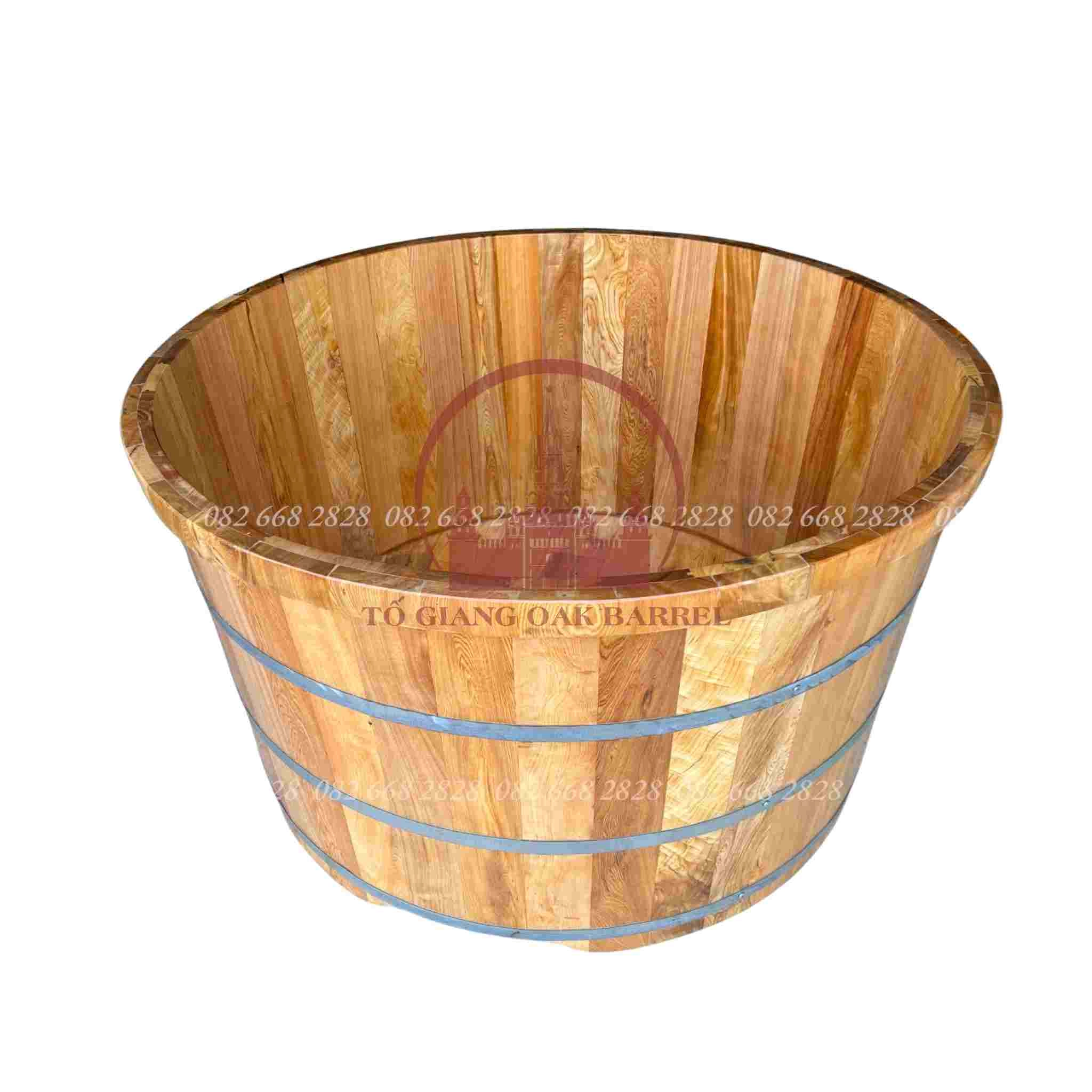 bồn tắm gỗ pơ mu dáng tròn 2 người ngồi 