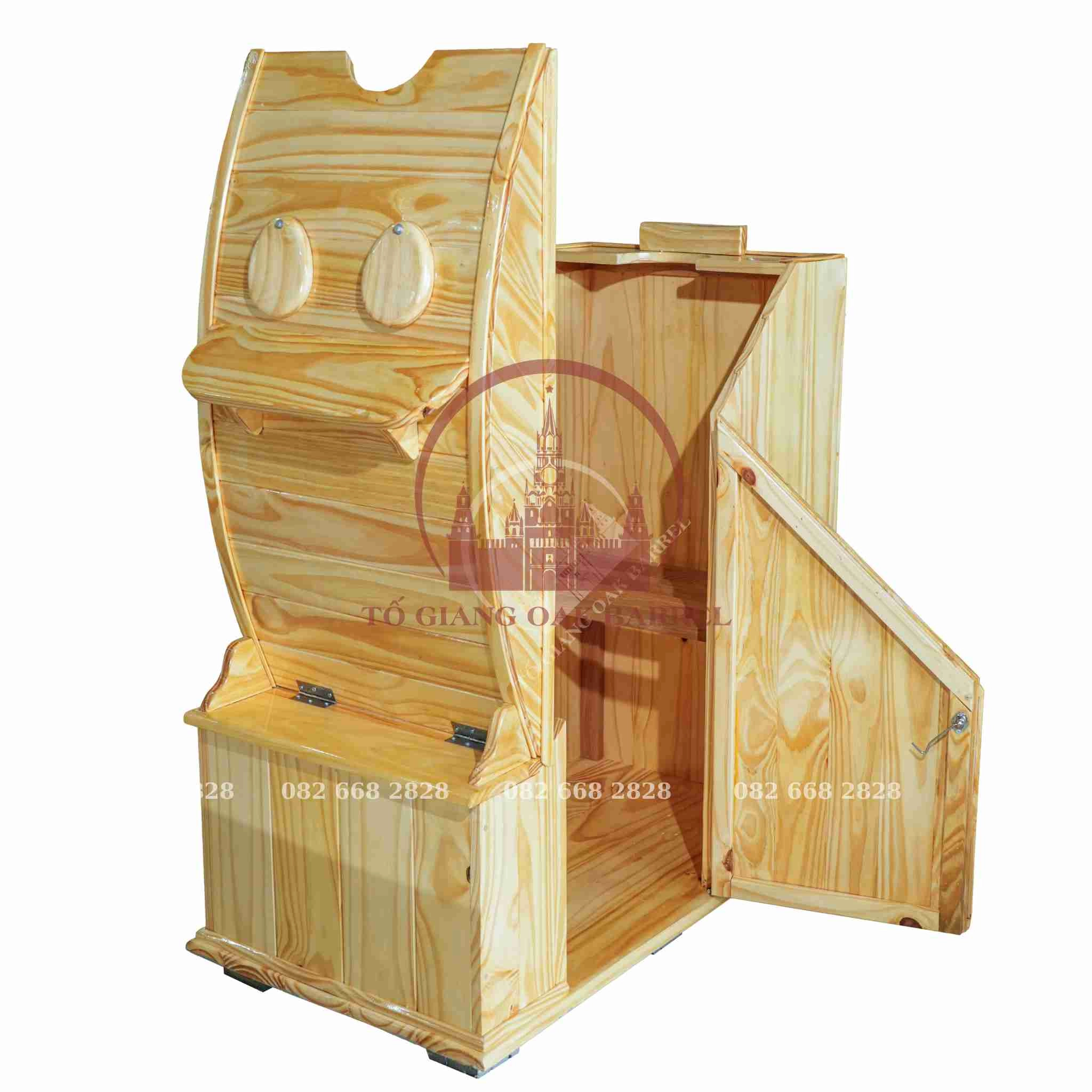 thùng xông hơi toàn thân gỗ thông