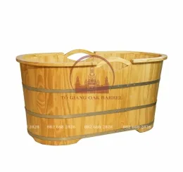 Bồn tắm gỗ thông tay nắm