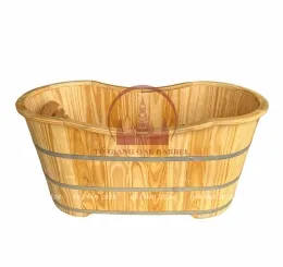 Bồn tắm gỗ thông bo viền dáng olvan