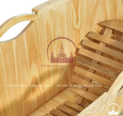 Bồn tắm gỗ thông tay nắm
