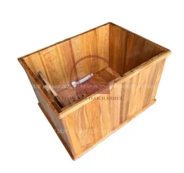 Bồn tắm gỗ pơ mu hình vuông