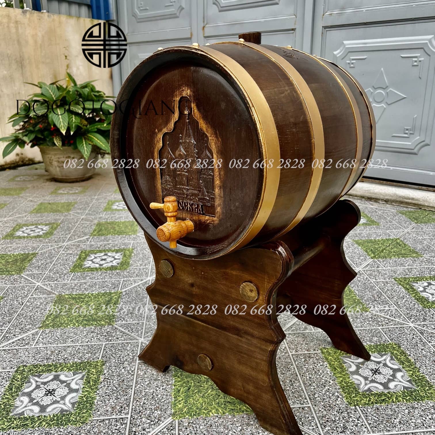 Thùng rượu gỗ sồi 20 lít giả cổ 