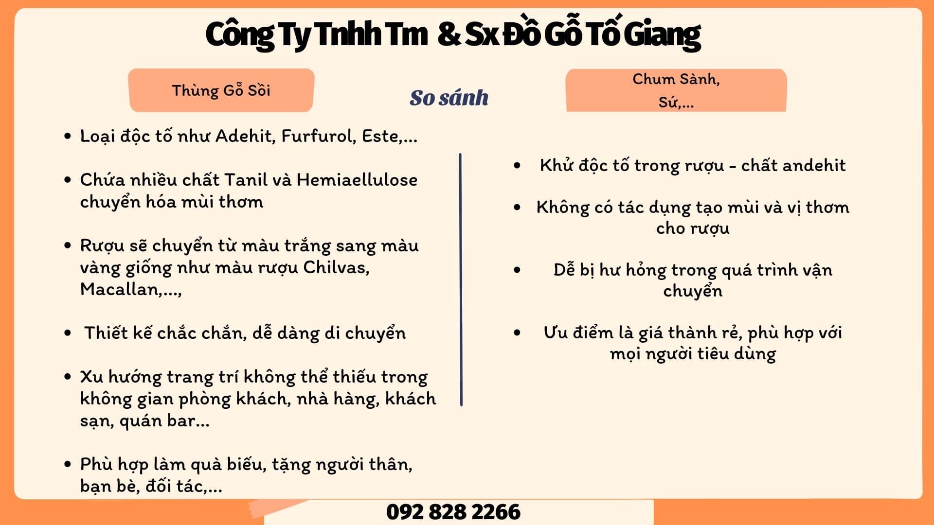 Bảng so sánh chi tiết  hai phương pháp ủ rượu băng thùng gỗ sồi và chum sành 