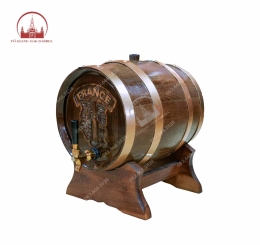 Thùng gỗ sồi 10 lít giả cổ vòi crom