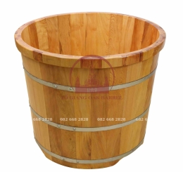 Bồn tắm gỗ pơ mu bo viền cao cấp