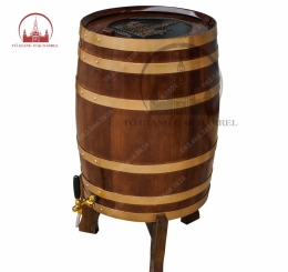 Thùng Gỗ Sồi 100 Lít Giả Cổ Mặt Tháp 