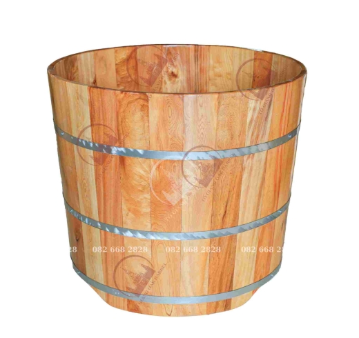 Bồn Tắm Gỗ Pơ Mu Dáng Tròn 