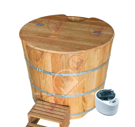 Bồn tắm Gỗ Sồi Kết Hợp Xông Hơi 