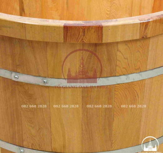 Bồn tắm gỗ pơ mu bo viền cao cấp