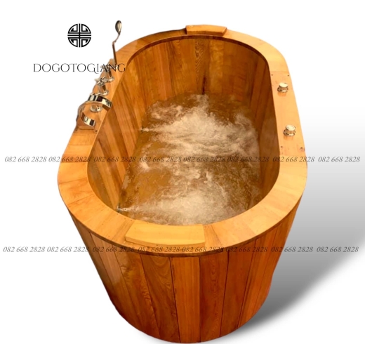Bồn tắm sục massage gỗ pơ mu 