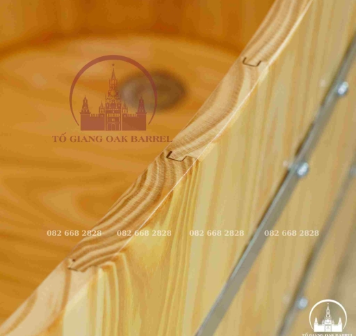 Bồn tắm gỗ thông dáng olvan