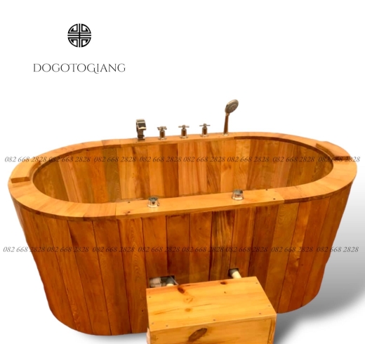 Bồn tắm sục massage gỗ pơ mu 