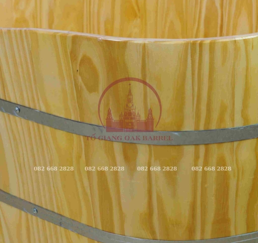 Bồn tắm gỗ thông dáng olvan