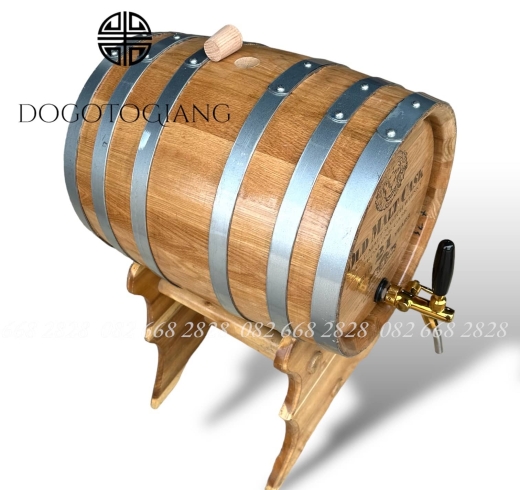Thùng rượu gỗ sồi 30 lít chân cao