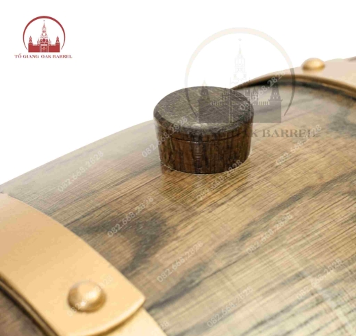 Thùng rượu gỗ sồi 10 lít cao cấp van gỗ sồi 